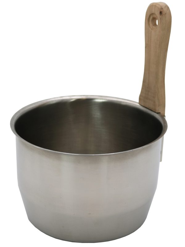 SAUNIA SAUNAKIULU 4,5L RUOSTUMATON TERÄS, KIILLOITETTU, PYÖKKI KAHVALLA
