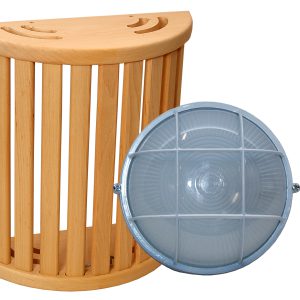 SAUNIA SAUNAVALAISIN VARJOSTIMELLA, TERVALEPPÄ VARJOSTIN, PINTA-ASENNETTAVA, CE, 230V, T125, IP54
